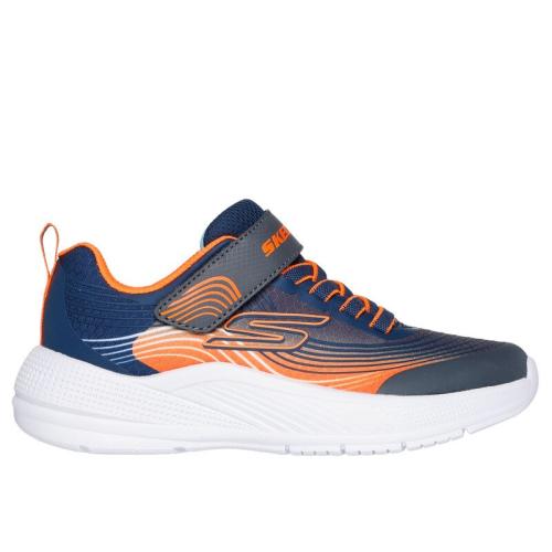 ZAPATILLAS SKECHERS MICROSPEC NIÑO 403926L/NVOR AZUL Y NARANJA 1