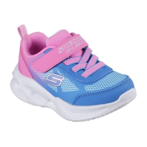 ZAPATILLA BEBE SKECHERS 303714N HPBL AZUL Y ROSA LUCES 1