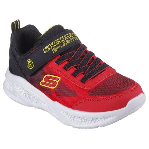 ZAPATILLA NIÑO SKECHERS 401495L RDBK ROJA Y NEGRA LUCES 1